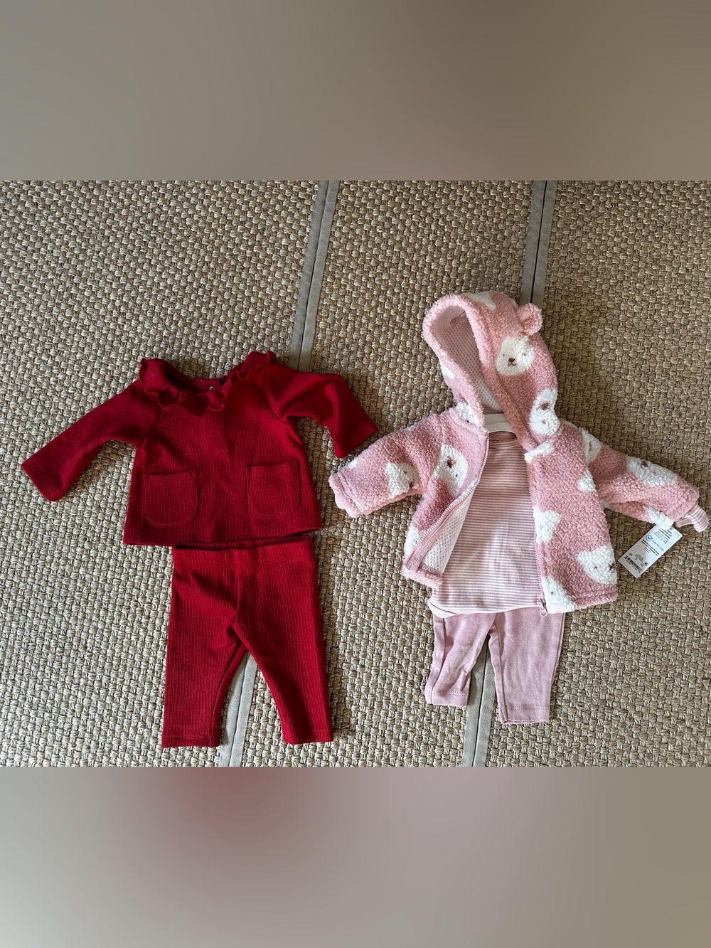 Girl Bundle | Carter’s Teddy Jacket + Cloud Island Set + Pehr Organic Romper